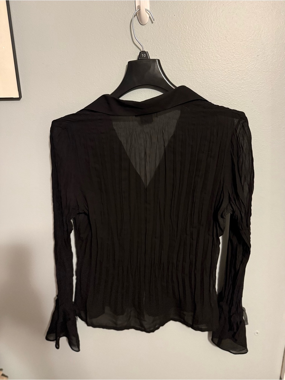 Notations Black Ruffle Front Button Blouse - Picture 3 of 5